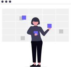 手作業をしているイラスト