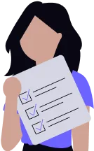 目視で確認しているイラスト